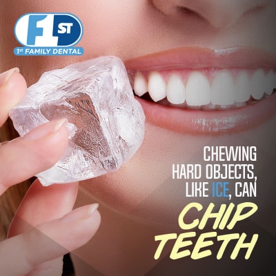 Chewing Hard Objects can chip teeth - Problem from a chipped tooth 